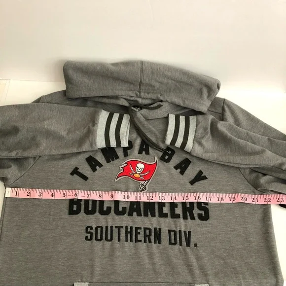Team Apparel NFL Hoodie Drawstring Heather Gray Tampa Bay Buccaneers - Picture 5 of 11